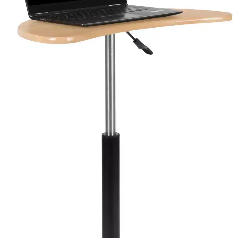 Sit to Stand Mobile Laptop Computer Desk - Portable Rolling Standing Desk