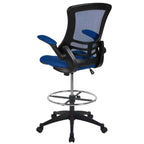 Mid-Back Mesh Ergonomic Drafting Chair with Foot Ring and Flip-Up Arms