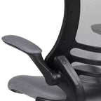 Mid-Back Mesh Ergonomic Drafting Chair with Foot Ring and Flip-Up Arms
