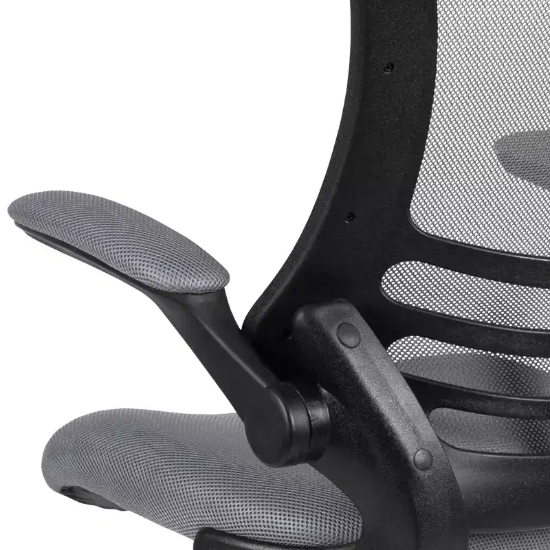 Mid-Back Mesh Ergonomic Drafting Chair with Foot Ring and Flip-Up Arms