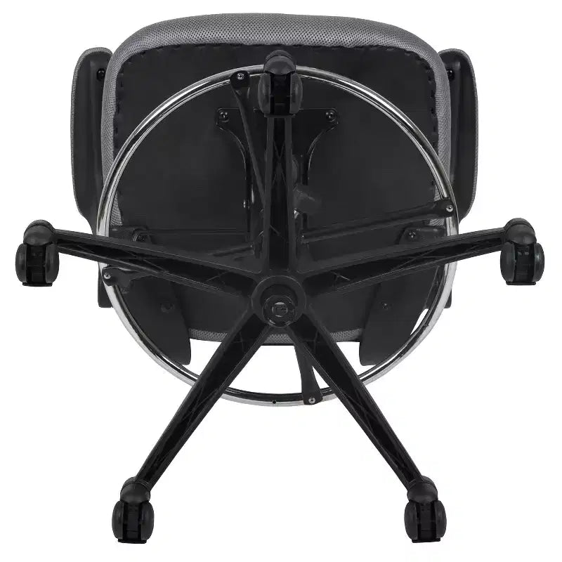 Mid-Back Mesh Ergonomic Drafting Chair with Foot Ring and Flip-Up Arms