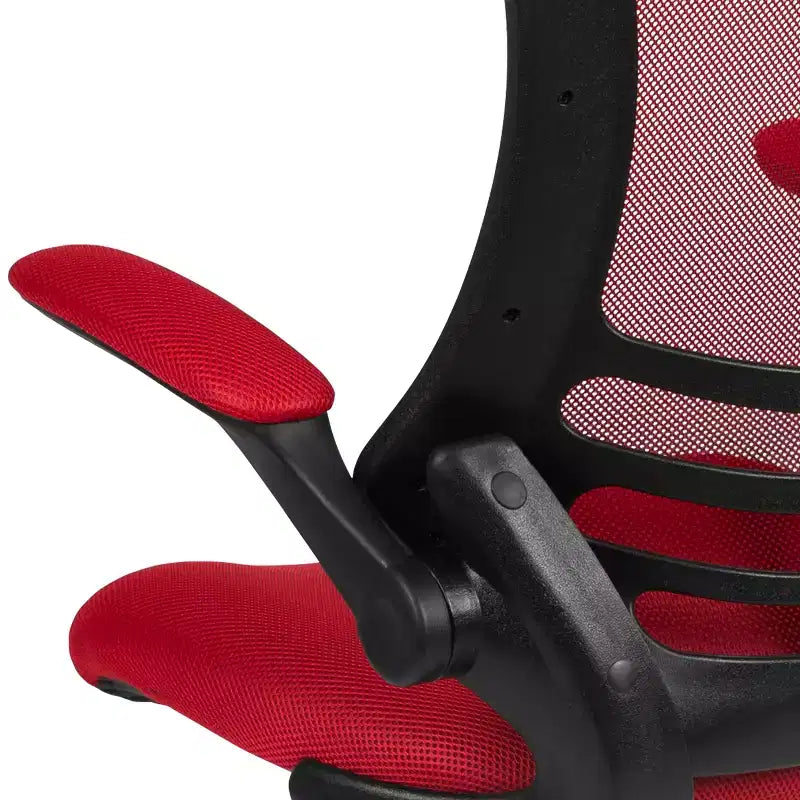 Mid-Back Mesh Ergonomic Drafting Chair with Foot Ring and Flip-Up Arms