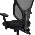 Mid-Back Black Mesh Multifunction Swivel Ergonomic Task Office Chair - Arms