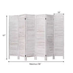 67'' High 6 Panel Room Divider Furniture Classic Venetian Wooden Slat Home