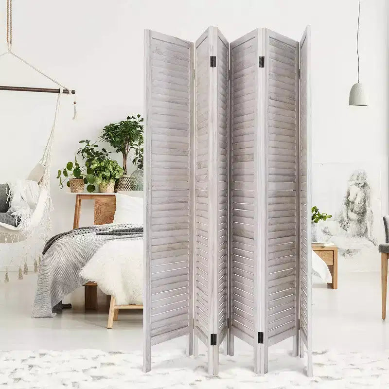 67'' High 6 Panel Room Divider Furniture Classic Venetian Wooden Slat Home
