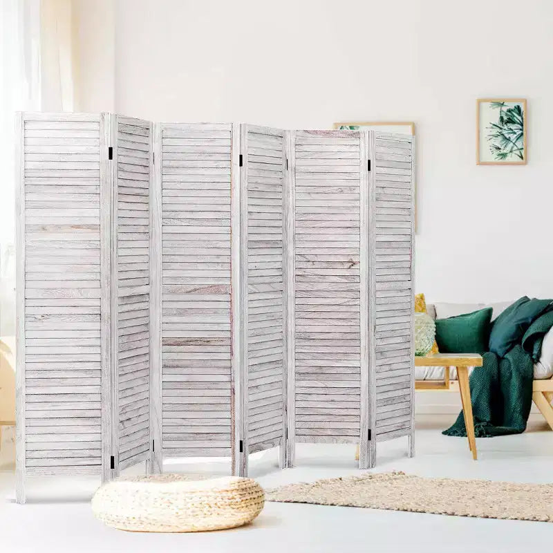 67'' High 6 Panel Room Divider Furniture Classic Venetian Wooden Slat Home