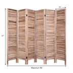 67'' High 6 Panel Room Divider Furniture Classic Venetian Wooden Slat Home