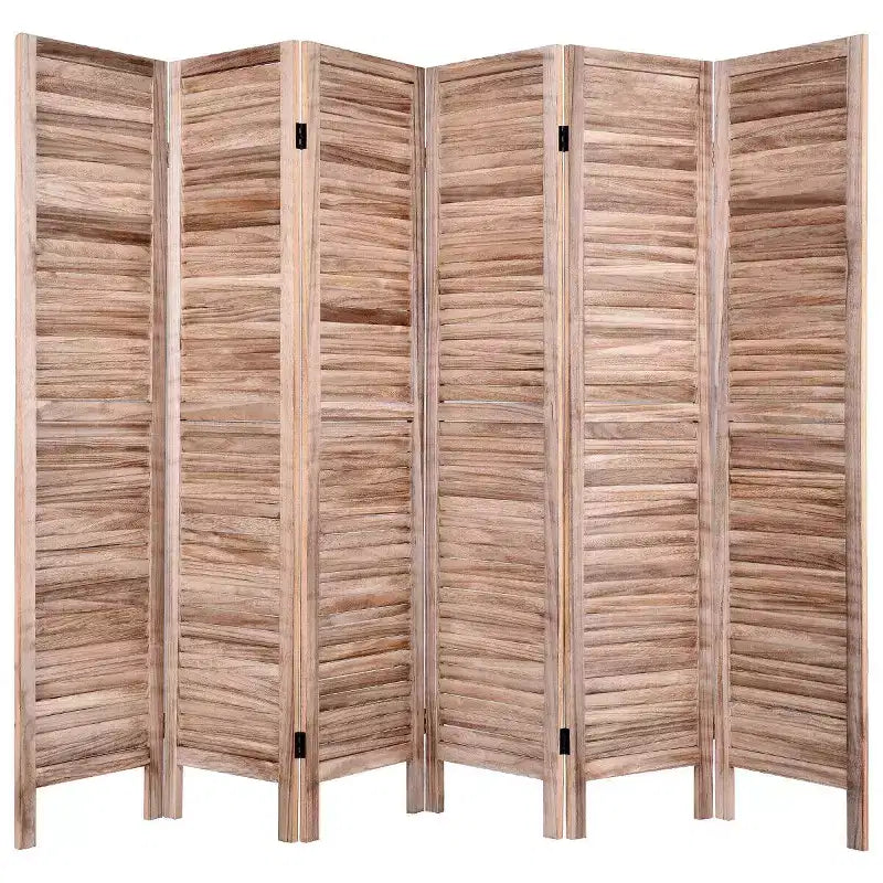 67'' High 6 Panel Room Divider Furniture Classic Venetian Wooden Slat Home