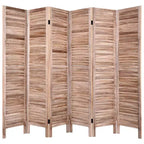 67'' High 6 Panel Room Divider Furniture Classic Venetian Wooden Slat Home