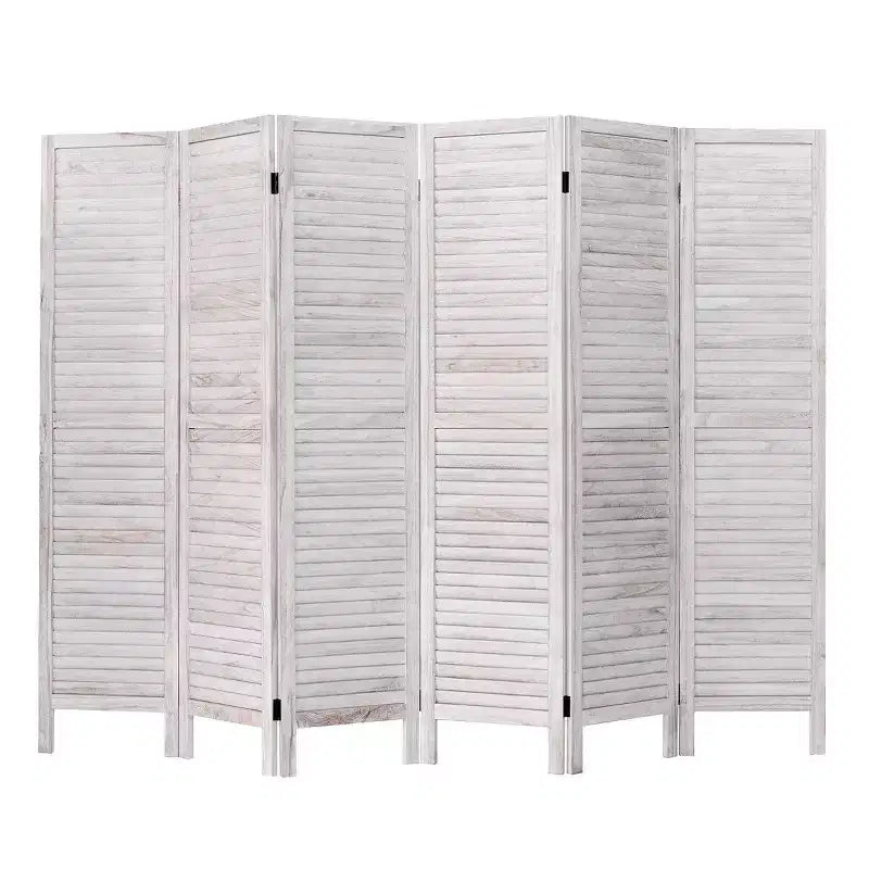 67'' High 6 Panel Room Divider Furniture Classic Venetian Wooden Slat Home