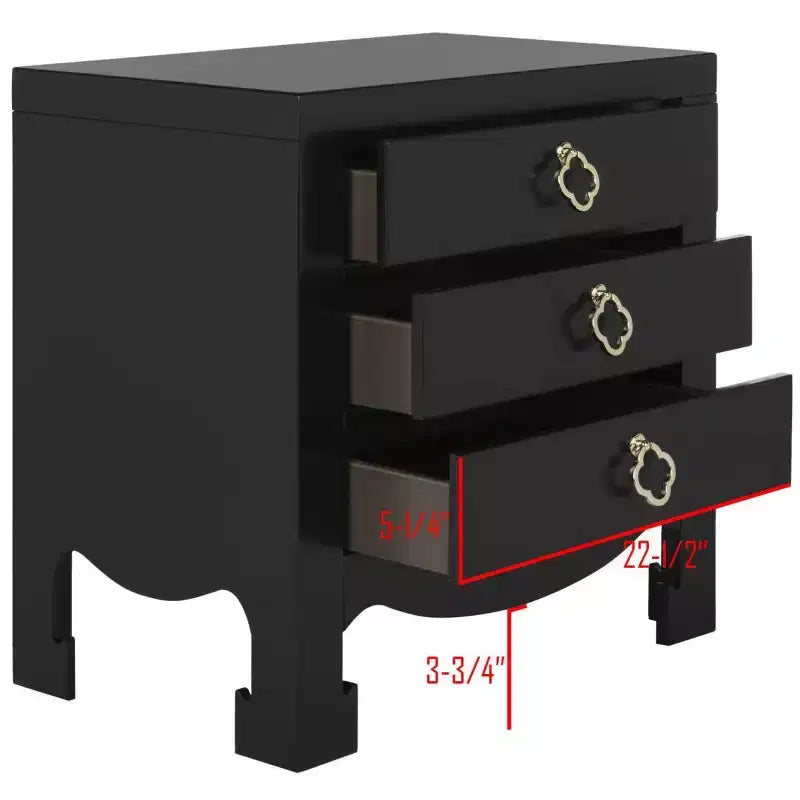 3 Drawer Nightstand - -