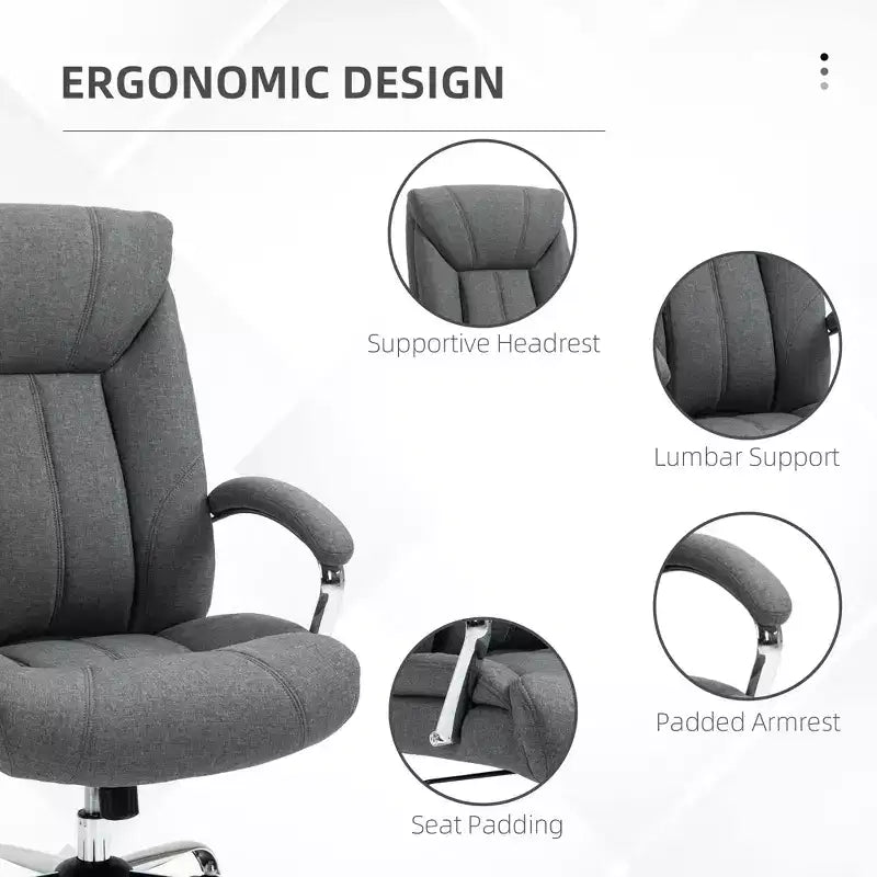 High Back Home Office Chair, Computer Desk Chair with Lumbar Back Support and Adjustable Height