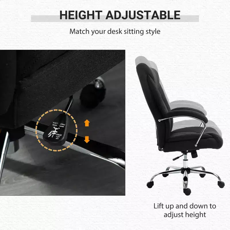 High Back Home Office Chair, Computer Desk Chair with Lumbar Back Support and Adjustable Height