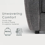 Furniture of America Vanessa – nowoczesna dwuosobowa sofa z zaokrąglonymi podłokietnikami i tapicerką bouclé, mała sofa z poduszką siedziskową i drewnianymi nogami