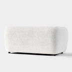 Furniture of America Vanessa – nowoczesna dwuosobowa sofa z zaokrąglonymi podłokietnikami i tapicerką bouclé, mała sofa z poduszką siedziskową i drewnianymi nogami