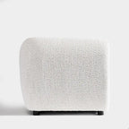 Furniture of America Vanessa – nowoczesna dwuosobowa sofa z zaokrąglonymi podłokietnikami i tapicerką bouclé, mała sofa z poduszką siedziskową i drewnianymi nogami
