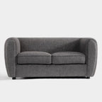 Furniture of America Vanessa – nowoczesna dwuosobowa sofa z zaokrąglonymi podłokietnikami i tapicerką bouclé, mała sofa z poduszką siedziskową i drewnianymi nogami