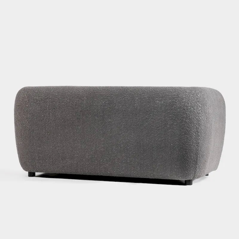 Furniture of America Vanessa – nowoczesna dwuosobowa sofa z zaokrąglonymi podłokietnikami i tapicerką bouclé, mała sofa z poduszką siedziskową i drewnianymi nogami