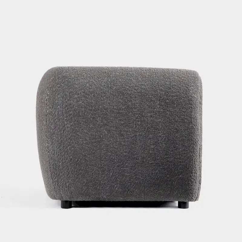 Furniture of America Vanessa – nowoczesna dwuosobowa sofa z zaokrąglonymi podłokietnikami i tapicerką bouclé, mała sofa z poduszką siedziskową i drewnianymi nogami