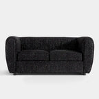 Furniture of America Vanessa – nowoczesna dwuosobowa sofa z zaokrąglonymi podłokietnikami i tapicerką bouclé, mała sofa z poduszką siedziskową i drewnianymi nogami