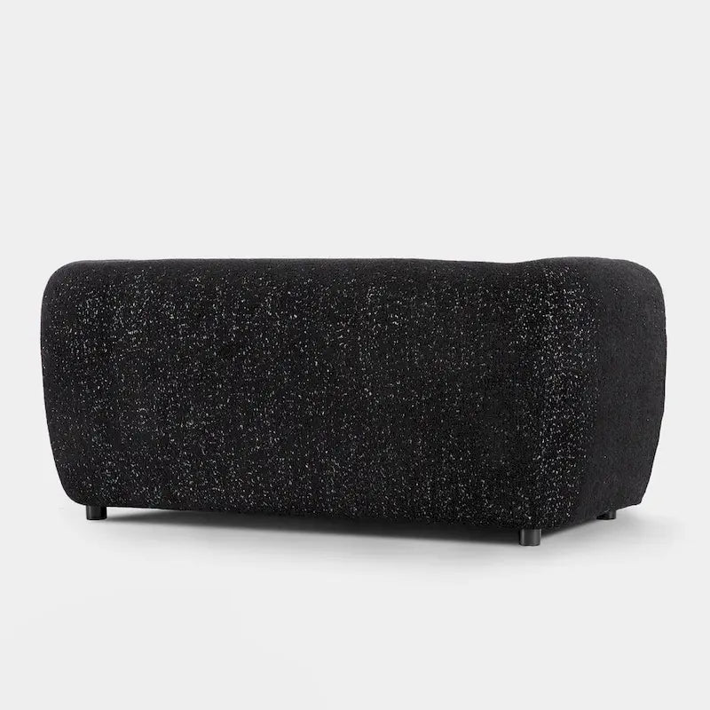 Furniture of America Vanessa – nowoczesna dwuosobowa sofa z zaokrąglonymi podłokietnikami i tapicerką bouclé, mała sofa z poduszką siedziskową i drewnianymi nogami
