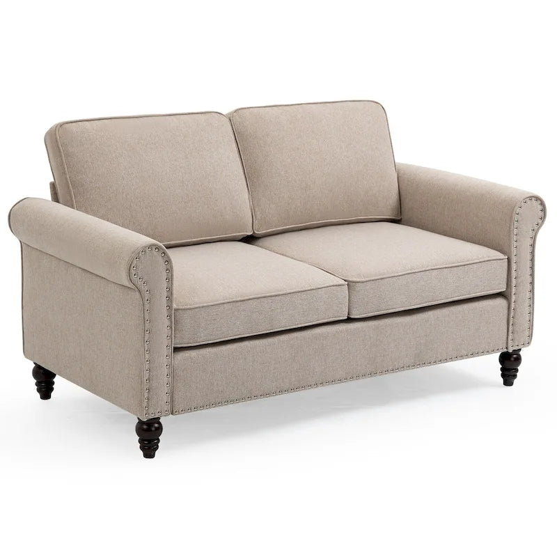 Tapicerowana dwuosobowa sofa z litego drewna – 23.30 x 44.50 x 30.70