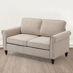 Tapicerowana dwuosobowa sofa z litego drewna – 23.30 x 44.50 x 30.70