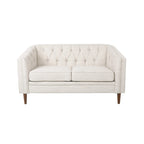 Cantrell modernes Zweisitzer-Sofa aus Kunstleder mit Knopfheftung von Christopher Knight Home