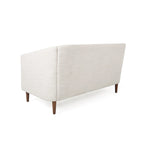 Cantrell modernes Zweisitzer-Sofa aus Kunstleder mit Knopfheftung von Christopher Knight Home