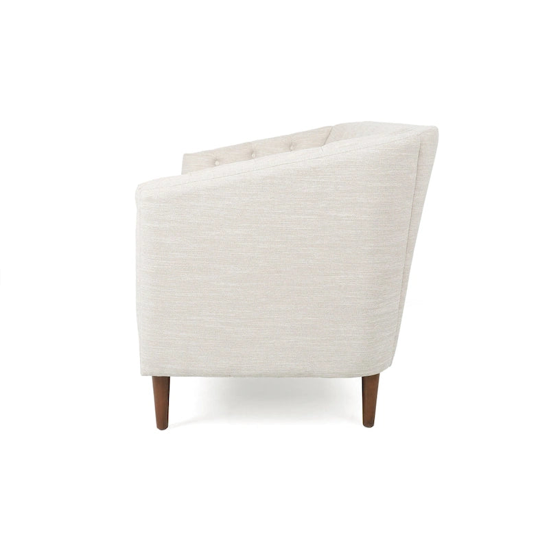 Cantrell modernes Zweisitzer-Sofa aus Kunstleder mit Knopfheftung von Christopher Knight Home