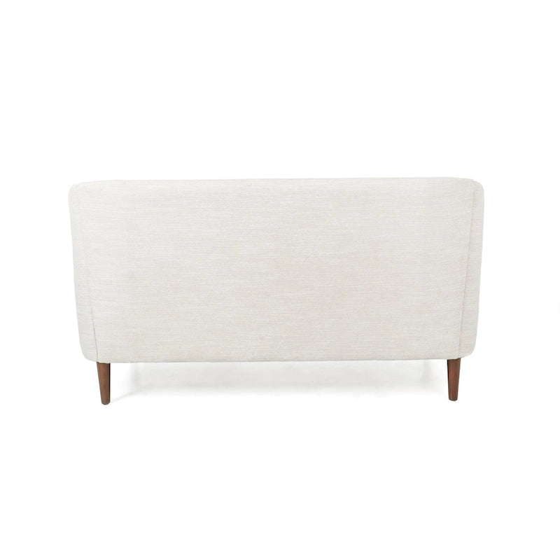 Cantrell modernes Zweisitzer-Sofa aus Kunstleder mit Knopfheftung von Christopher Knight Home