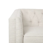 Cantrell modernes Zweisitzer-Sofa aus Kunstleder mit Knopfheftung von Christopher Knight Home
