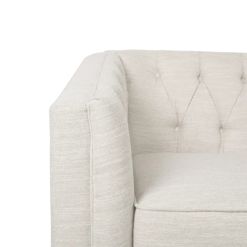 Cantrell modernes Zweisitzer-Sofa aus Kunstleder mit Knopfheftung von Christopher Knight Home