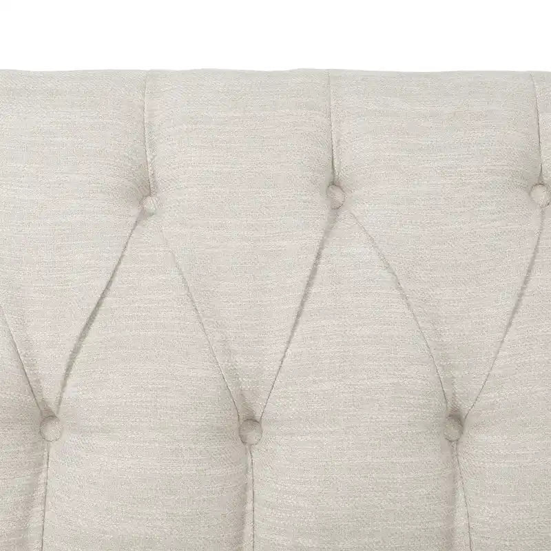 Cantrell modernes Zweisitzer-Sofa aus Kunstleder mit Knopfheftung von Christopher Knight Home