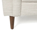 Cantrell modernes Zweisitzer-Sofa aus Kunstleder mit Knopfheftung von Christopher Knight Home