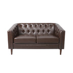 Cantrell modernes Zweisitzer-Sofa aus Kunstleder mit Knopfheftung von Christopher Knight Home
