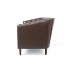 Cantrell modernes Zweisitzer-Sofa aus Kunstleder mit Knopfheftung von Christopher Knight Home