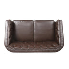 Cantrell modernes Zweisitzer-Sofa aus Kunstleder mit Knopfheftung von Christopher Knight Home
