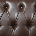 Cantrell modernes Zweisitzer-Sofa aus Kunstleder mit Knopfheftung von Christopher Knight Home