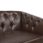 Cantrell modernes Zweisitzer-Sofa aus Kunstleder mit Knopfheftung von Christopher Knight Home