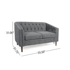 Cantrell modernes Zweisitzer-Sofa aus Kunstleder mit Knopfheftung von Christopher Knight Home