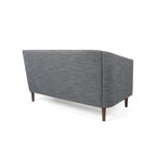 Cantrell modernes Zweisitzer-Sofa aus Kunstleder mit Knopfheftung von Christopher Knight Home