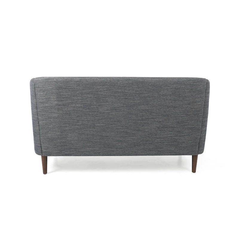 Cantrell modernes Zweisitzer-Sofa aus Kunstleder mit Knopfheftung von Christopher Knight Home