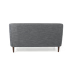 Cantrell modernes Zweisitzer-Sofa aus Kunstleder mit Knopfheftung von Christopher Knight Home