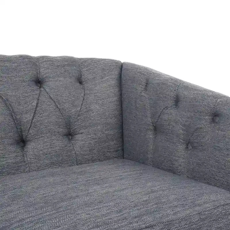 Cantrell modernes Zweisitzer-Sofa aus Kunstleder mit Knopfheftung von Christopher Knight Home