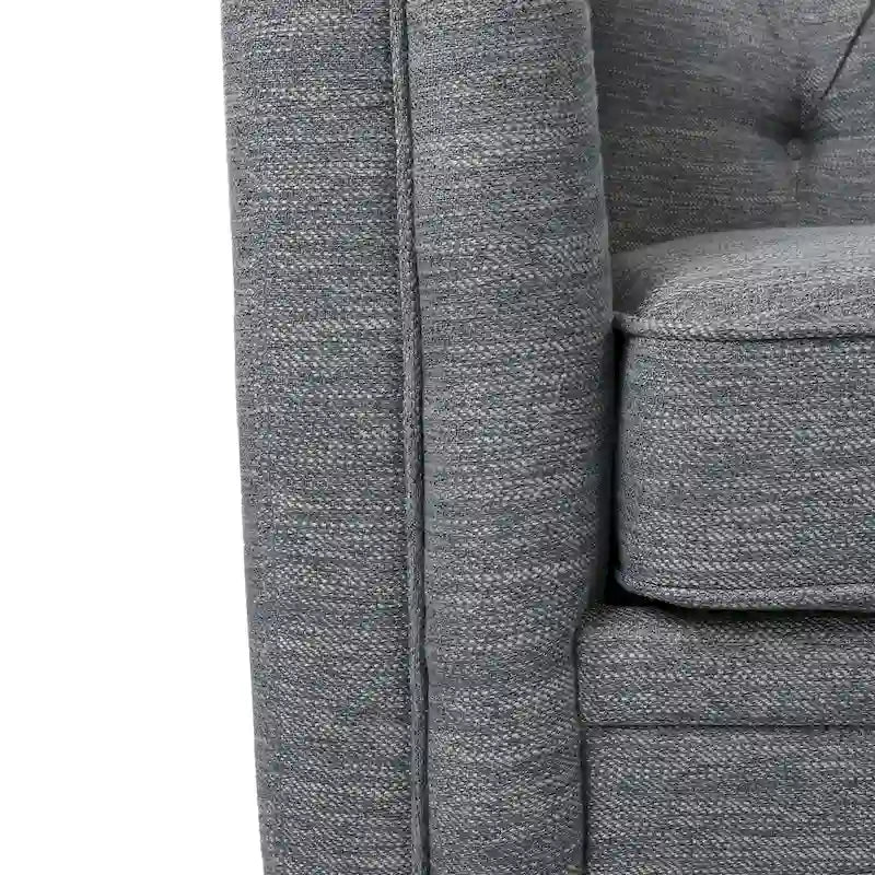 Cantrell modernes Zweisitzer-Sofa aus Kunstleder mit Knopfheftung von Christopher Knight Home