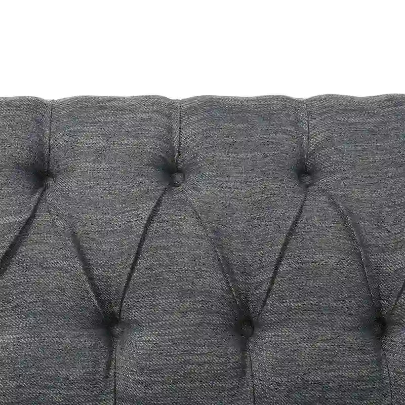 Cantrell modernes Zweisitzer-Sofa aus Kunstleder mit Knopfheftung von Christopher Knight Home