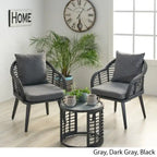 Chadbourne moderne boho-binnenloungeset van wicker met bijzettafel, van Christopher Knight Home
