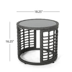 Chadbourne moderne boho-binnenloungeset van wicker met bijzettafel, van Christopher Knight Home