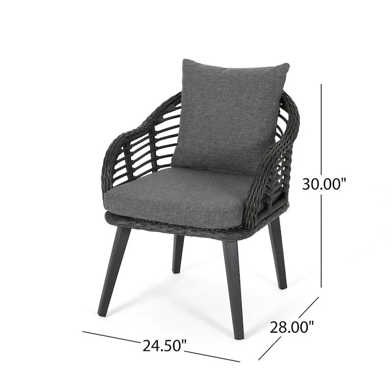 Chadbourne moderne boho-binnenloungeset van wicker met bijzettafel, van Christopher Knight Home